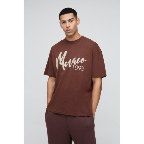 T-shirt oversize à imprimé Monaco - S - Boohooman - Modalova