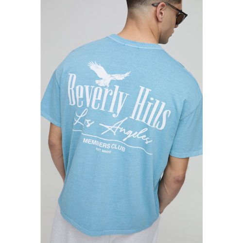 Oversized Beverly Hills Bird Graphic Washed T-Shirt - S - Boohooman - Modalova