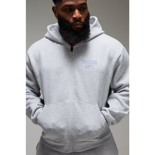 Sweat à capuche oversize zippé à slogan - MAN Active - 2XL - Boohooman - Modalova