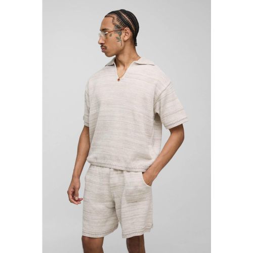 Ensemble oversize en maille avec polo et short - S - Boohooman - Modalova
