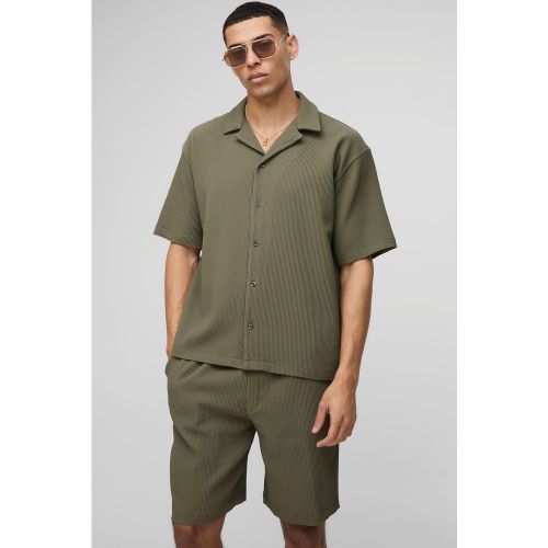 Ensemble oversize plissé avec chemise et short - S - Boohooman - Modalova