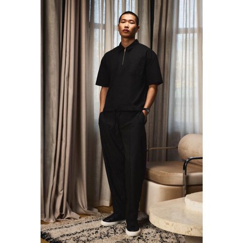 Chemise oversize zippée à manches courtes - S - Boohooman - Modalova