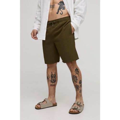 Short de bain long à carreaux - S - Boohooman - Modalova