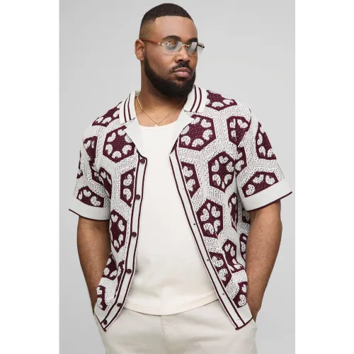 Grande taille - Chemise en crochet homme - 2XL - Boohooman - Modalova