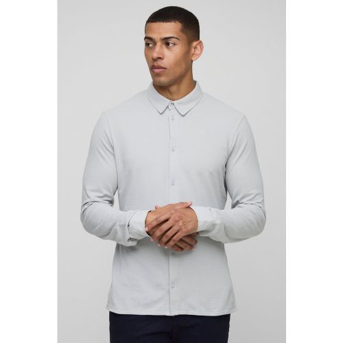 Chemise slim piqué en jersey - S - Boohooman - Modalova