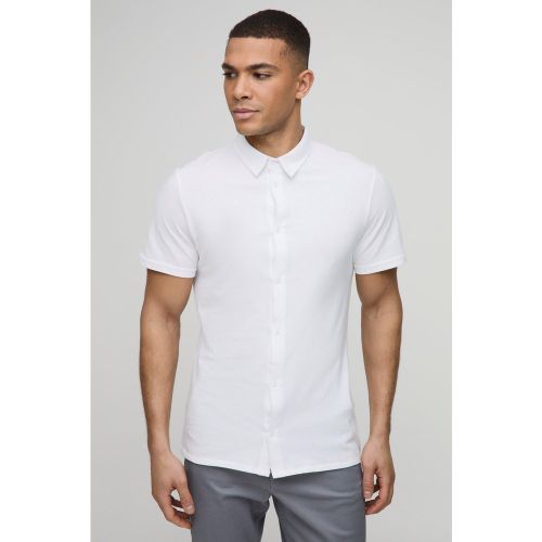 Chemise slim piqué en jersey - S - Boohooman - Modalova