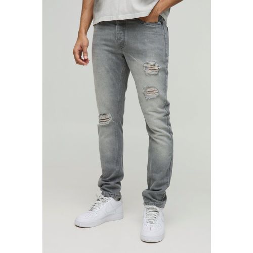 Jean slim délavé à déchirures - 28R - Boohooman - Modalova