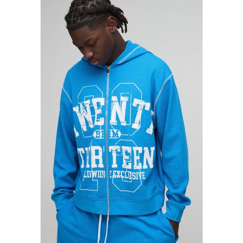 Sweat à capuche oversize universitaire - S - Boohooman - Modalova