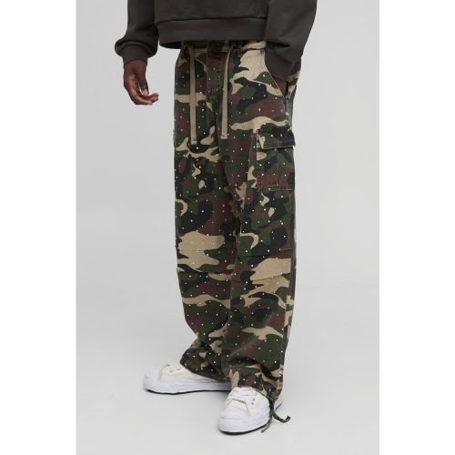 Pantalon cargo large à imprimé camouflage - S - Boohooman - Modalova