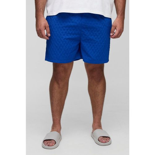 Plus Textured Mid Length Swim Short - 2XL - Boohooman - Modalova