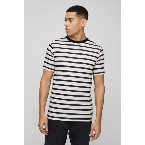 T-shirt cintré à rayures - S - Boohooman - Modalova