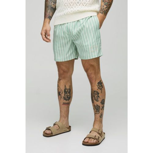 Short de bain mi-long à logo - S - Boohooman - Modalova