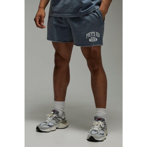 Short de sport délavé à slogan - MAN Active - S - Boohooman - Modalova