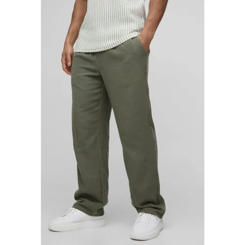 Pantalon large élastiqué en mousseline de soie - S - Boohooman - Modalova