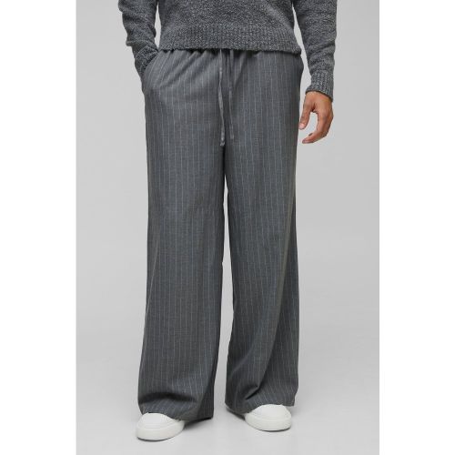 Pantalon confort à rayures fines et taille élastiquée - S - Boohooman - Modalova