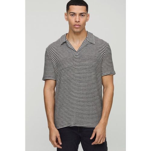 Polo rayé texturé - S - Boohooman - Modalova