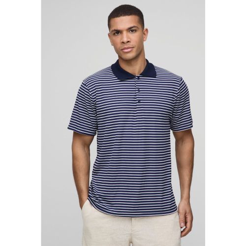 Polo rayé à manches courtes - S - Boohooman - Modalova