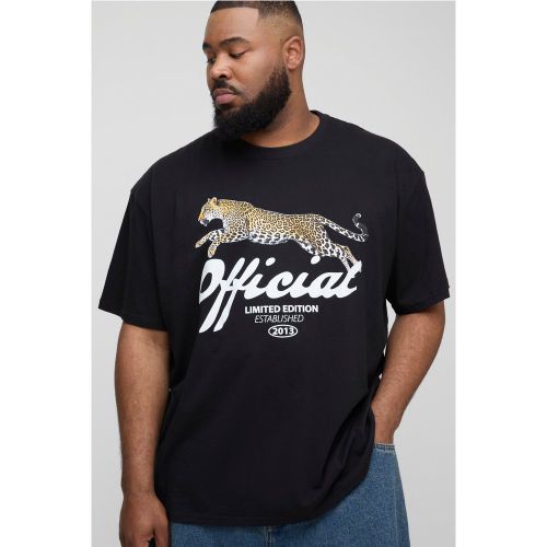Grande taille - T-shirt oversize à imprimé léopard - 5XL - Boohooman - Modalova