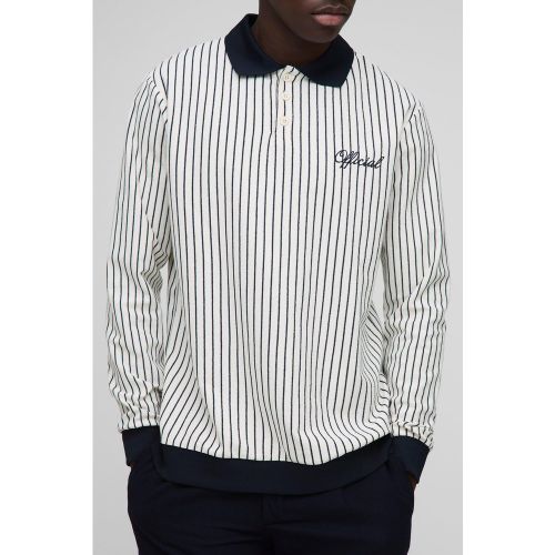 Polo de rugby à rayures et manches longues homme - S - Boohooman - Modalova