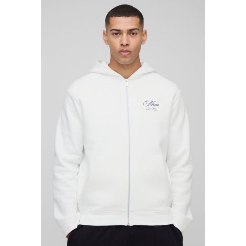 Sweat à capuche zippé à slogan - MAN homme - S - Boohooman - Modalova