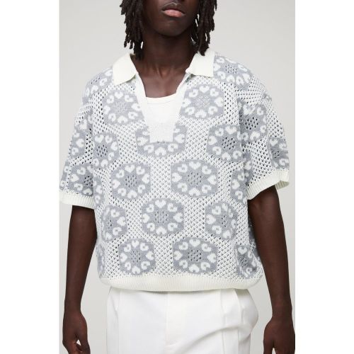 Polo oversize en crochet - S - Boohooman - Modalova