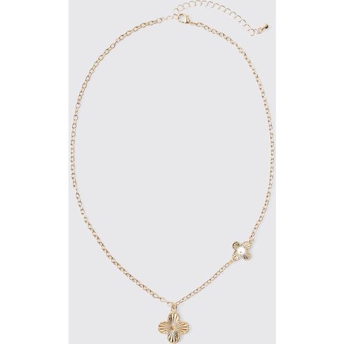 Collier doré trèfle - ONE SIZE - Boohooman - Modalova