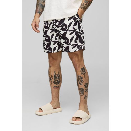 Maillot de bain mi-long à imprimé feuilles homme - S - Boohooman - Modalova