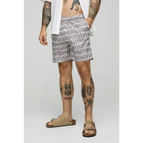 Short de bain mi-long à motif homme - S - Boohooman - Modalova