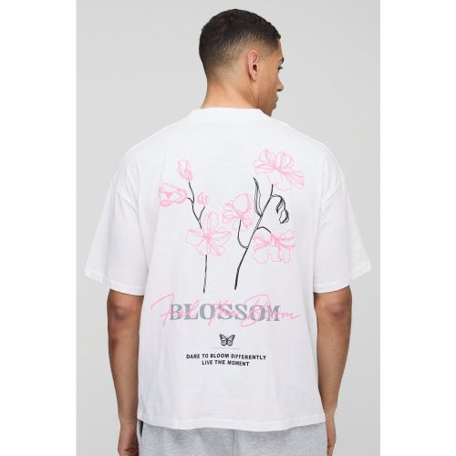 T-shirt oversize fleuri à col montant - S - Boohooman - Modalova