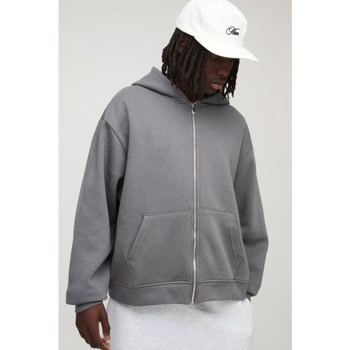 Sweat à capuche oversize zippé épais homme - S - Boohooman - Modalova
