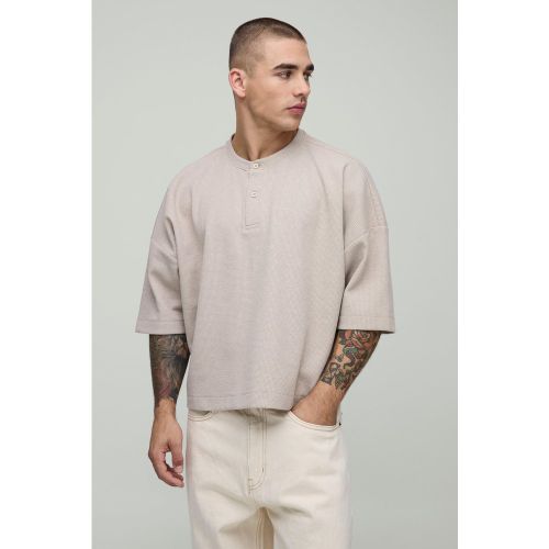 T-shirt oversize court à col boutonné - L - Boohooman - Modalova