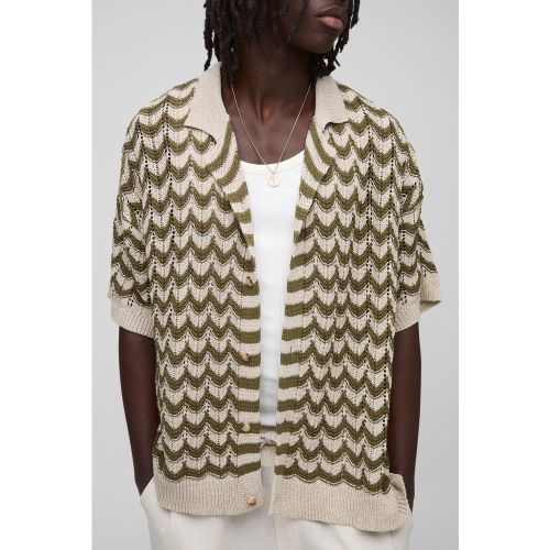 Chemise oversize en maille à imprimé abstrait - S - Boohooman - Modalova