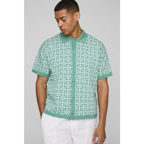 Chemise oversize à motif croisé - S - Boohooman - Modalova