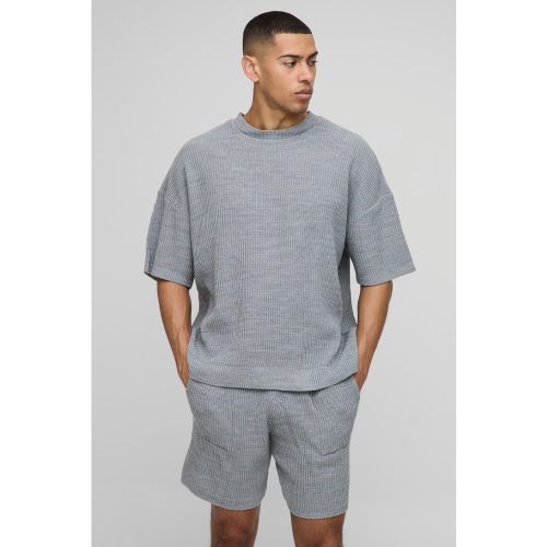 Ensemble côtelé avec t-shirt et short - S - Boohooman - Modalova