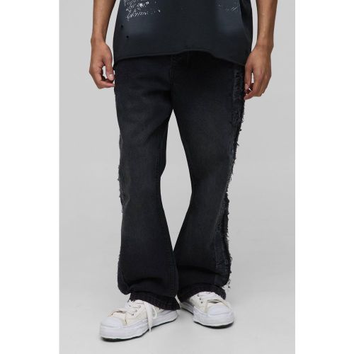 Jean flare délavé très déchiré - 28R - Boohooman - Modalova