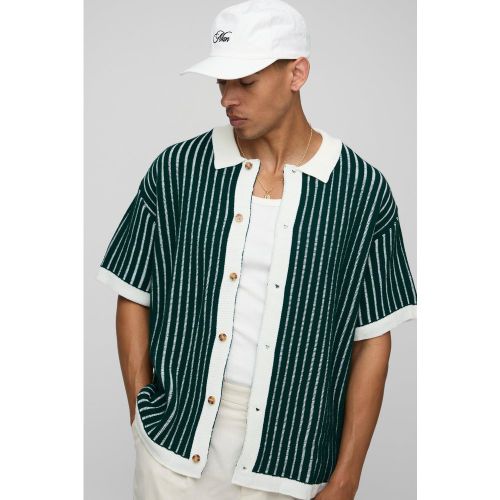 Chemise oversize rayée à manches courtes - S - Boohooman - Modalova