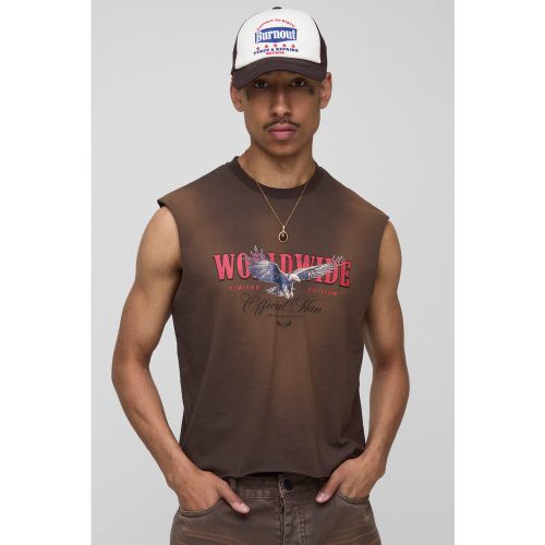 Débardeur oversize délavé à bords bruts - S - Boohooman - Modalova