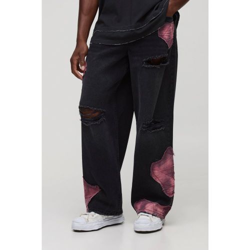 Jean baggy déchiré et réparé - 28R - Boohooman - Modalova