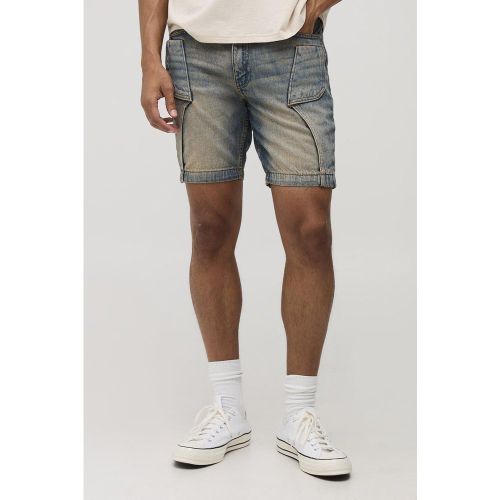 Short large en jean délavé - 28 - Boohooman - Modalova