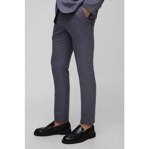 Pantalon slim à motif pied-de-poule - 28 - Boohooman - Modalova