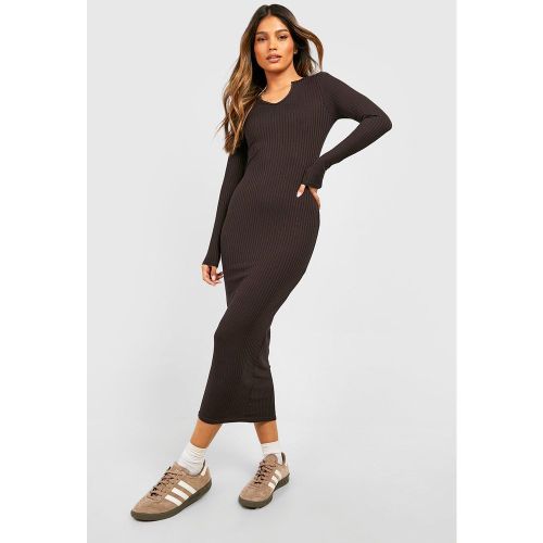 Robe Longue En Maille Côtelée Épaisse - 44 - boohoo - Modalova