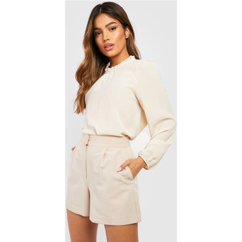 Blouse À Manches Longues Et Col Volanté - 34 - boohoo - Modalova