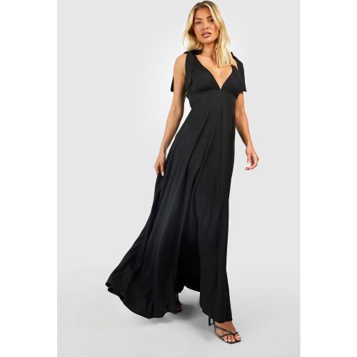 Robe Longue Nouée Aux Épaules À Décolleté Plongeant - 36 - boohoo - Modalova