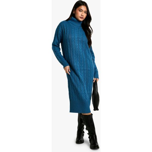 Robe Pull Mi-Longue À Col Roulé En Maille Torsadée - S - boohoo - Modalova