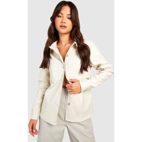Veste Chemise En Jean - Blanc Écru - 36, Blanc Écru - boohoo - Modalova