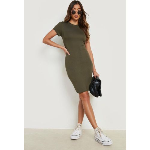 Robe Mi-Longue Moulante À Manches Courtes - 36 - boohoo - Modalova