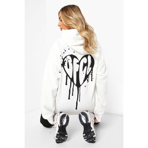 Sweat À Capuche Oversize À Imprimé Graffiti - Blanc Écru - S, Blanc Écru - boohoo - Modalova