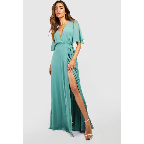 Maternité - Robe De Demoiselle D'Honneur Croisée En Mousseline De Soie À Manches Volantées - 36 - boohoo - Modalova