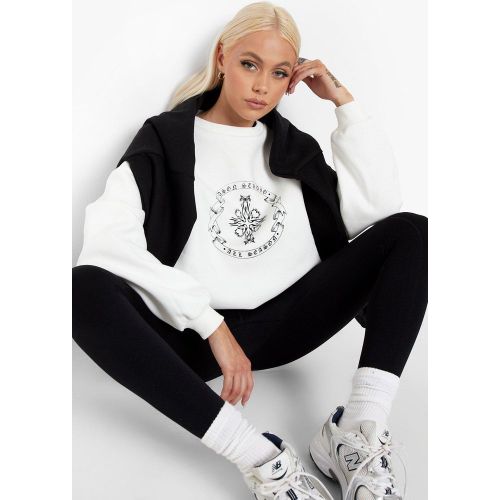 Sweat Oversize À Imprimé Dsgn Studio - Blanc Écru - S, Blanc Écru - boohoo - Modalova