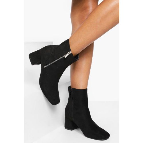 Bottines Zippées À Talons Blocs - 36 - boohoo - Modalova